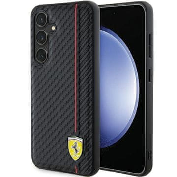 Ferrari Maska za Samsung Galaxy S24 Plus, crna, s karbonskim uzorkom