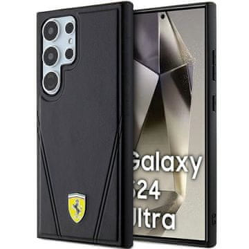 Ferrari Zaštitna maska za Samsung Galaxy S24 Ultra Hot Stamp V Lines MagSafe, crna