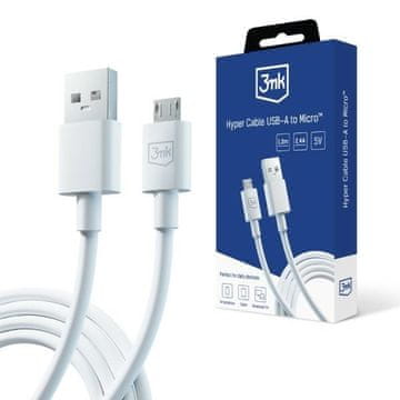 3MK USB-A na Micro USB kabel 1,2 m brzo punjenje bijeli