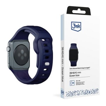 3MK Silikonski remen za Apple Watch 38 mm , tamnoplave boje