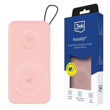 3MK Powerbank PastelUp 10000mAh 22.5W MagSafe punjenje za Apple Watch, ružičasta