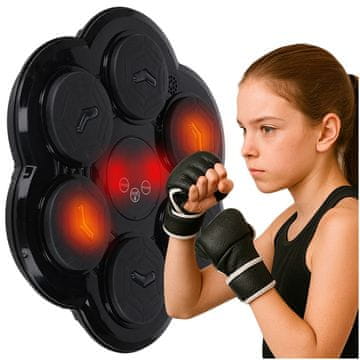 Northix Zidna podloga za boksački trener, Bluetooth LED, rukavice