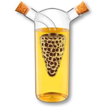 Wilmax | 2 u 1 staklena boca za ocat | Set od 2 dozatora za ulje | Dozator octa | Boce za ponovno punjenje | Za kućnu upotrebu | Za posluživanje hrane | Poklon set | 250 ml / 50 ml