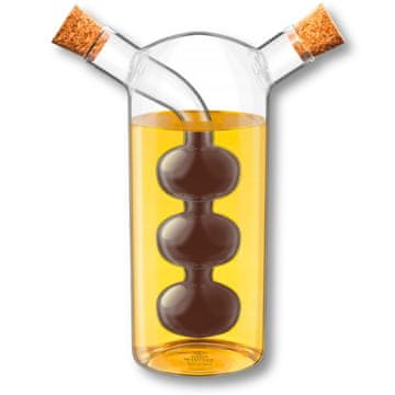 Wilmax | 2 u 1 staklena boca za ocat | Set od 2 dozatora za ulje | Dozator octa | Boce za ponovno punjenje | Za kućnu upotrebu | Za posluživanje hrane | Poklon set | 300 ml / 60 ml