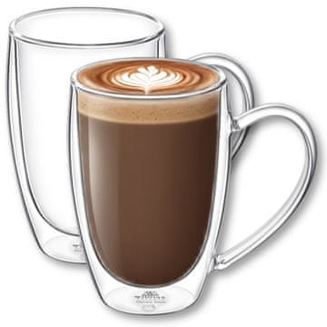 Wilmax termo čaše s dvostrukom stijenkom i ručkom | set od 2 | 300 ml | čaše za kavu | set čaša za latte macchiato | čaše za cappuccino | čaše za čaj | čaše
