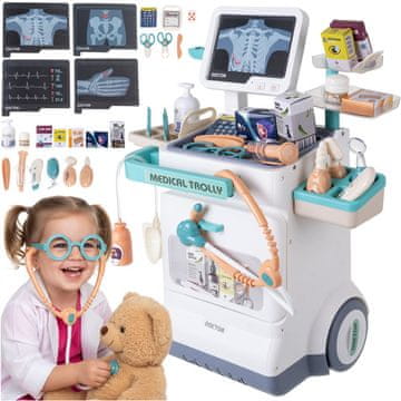 slomart Medicinska postaja za djecu ISO TRADE XXL s EKG-om, RTG-om i efektima