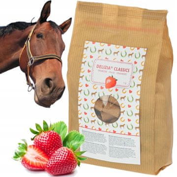 Kerbl Delizia Klasične poslastice za konje, slatkiši od jagode 1 kg,
