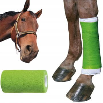 Kerbl EquiLastic samoljepljivi zavoj za konje, ZELENI, širina 10 cm x 4,5 m,