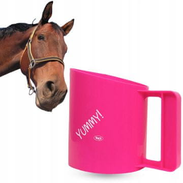 York Yummy Pink mjerna posuda za hranu za konje, žitarice i dodatke prehrani
