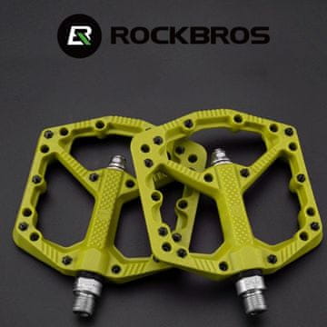 ROCKBROS 2021-12AGN najlonske pedale za bicikl s klinovima žute fluo boje
