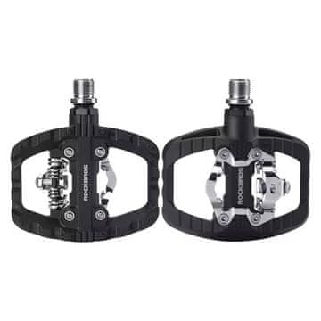 ROCKBROS Pedale za MTB 2-u-1 bez kopči s platformom/SPD-om 370010001 crne