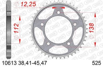 Stražnji lančanik Steel za lanac 525 kod 10613-43
