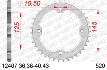 Stražnji lančanik Steel za lanac 520 kod 12407-36