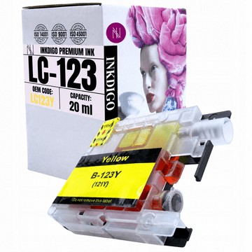Tinta Inkdigo LC123XLY kompatibilna s Brother DCP-J132W MFC-J245 DCP-J4110DW TÜV certificirano