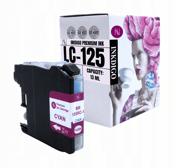Tinta Inkdigo LC125XLC kompatibilna s Brother DCP-J4110DW MFC-J4310DW, TÜV certifikat