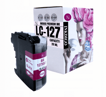 Tinta Inkdigo LC127BK kompatibilna s Brother DCP-J4110DW MFC-J4310DW, TÜV certifikat