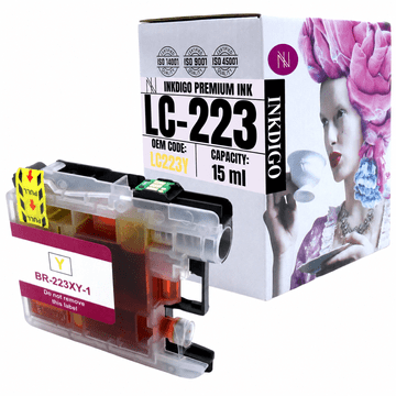 Tinta Inkdigo LC223XLY kompatibilna s Brother DCP-J4120DW MFC-J1140W TÜV certificirano