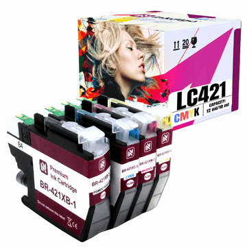 Tinta Inkdigo LC421XL kompatibilna s Brother DCP-J1050DW MFC-J1010DW, TÜV certifikat