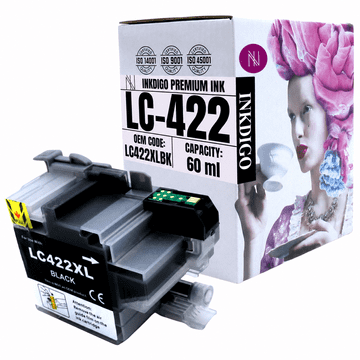 Tinta Inkdigo LC422XLBK kompatibilna s Brother MFC-J5340DW MFC-J6540DW TÜV certificirana
