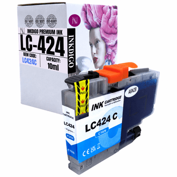 Tinta Inkdigo LC424C kompatibilna s Brother DCP-J1200DW DCP-J1200W TÜV certificirana