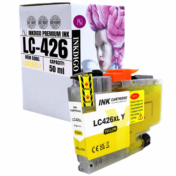 Tinta Inkdigo LC426XLY kompatibilna s Brother MFC-J4335DW MFC-J4535DW TÜV certificirana
