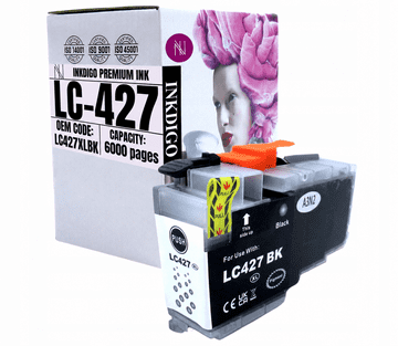 Tinta Inkdigo LC427XLBK kompatibilna s Brother HL-J6010DW MFC-J5955 TÜV certificirana