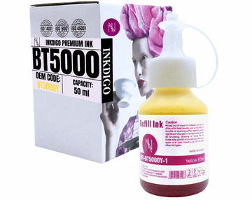Tinta Inkdigo BT5000Y kompatibilna s Brother DCP-T300 MFC-T800W DCP-T510W TÜV certificirano