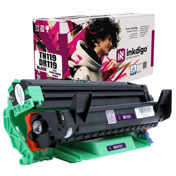 Inkdigo bubanj + toner TN119 DR119 kompatibilan s Brother DCP-L1630W HL-L1230W TÜV certifikat