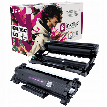 Inkdigo bubanj + toner DR2401 TN2421 kompatibilan s Brother DCP-L2512D TÜV certifikat