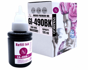 Tinta Inkdigo GI490BK kompatibilna s Canon Pixma G1400 G2411 G3411 G1411, TÜV certifikat