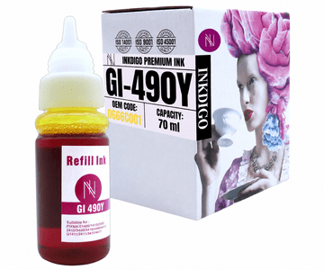 Tinta Inkdigo GI490Y kompatibilna s Canon Pixma G1400 G2411 G3411 G1411, TÜV certifikat