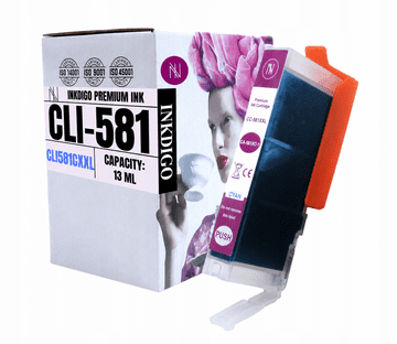 Tinta Inkdigo CLI581C kompatibilna s Canon Pixma TR7520 TS6150 TR8550 TR8620, TÜV certifikat