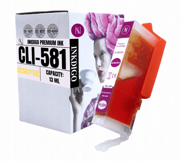 Tinta Inkdigo CLI581Y kompatibilna s Canon Pixma TR7520 TS6150 TR8550 TR8620, TÜV certifikat