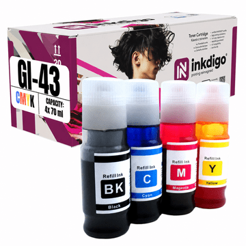 Tinta Inkdigo GI43 kompatibilna s Canon Pixma G540 G640, TÜV certifikat