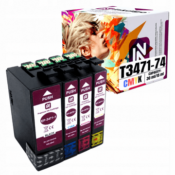 Tinta Inkdigo T3471-T3474 kompatibilna s Epson WorkForce Pro WF-3720DW, TÜV certifikat