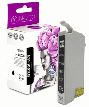 Tinta Inkdigo 405XL BK kompatibilna s Epson WorkForce EC-C7000 WF-7310DTW, TÜV certifikat