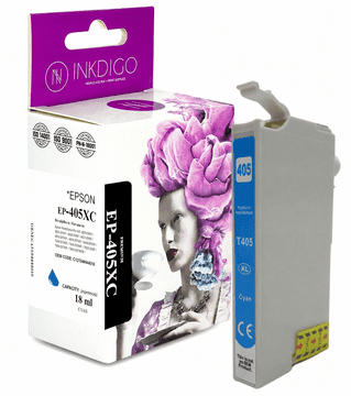 Tinta Inkdigo 405XL C kompatibilna s Epson WorkForce EC-C7000 WF-7310DTW, TÜV certifikat