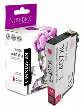 Tinta Inkdigo 407XL M kompatibilna s Epson WorkForce Pro WF-4745DTWF, TÜV certifikat
