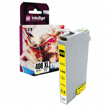 Tinta Inkdigo 408XL Y kompatibilna s Epson WorkForce Pro WF-C4310DW, TÜV certifikat