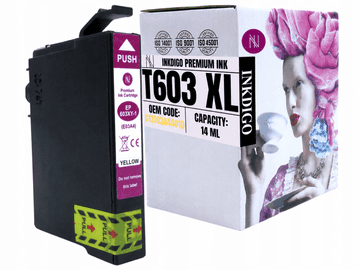 Tinta Inkdigo 603XL Y kompatibilna s Epson WorkForce WF-2870DWF 2810DWF, TÜV certifikat