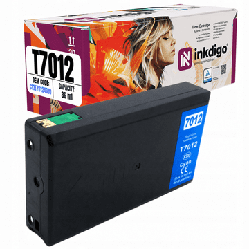 Tinta Inkdigo T7012 kompatibilna s Epson WorkForce Pro WP4015DN WP4530, TÜV certifikat