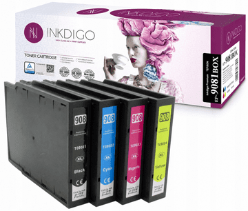 Tinta Inkdigo T9081-T9084 kompatibilna s Epson WorkForce Pro WF-6090D2TWC, TÜV certifikat