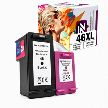 Tinta Inkdigo 46XL kompatibilna s HP DeskJet InkAdvantageUltra2529, TÜV certifikat