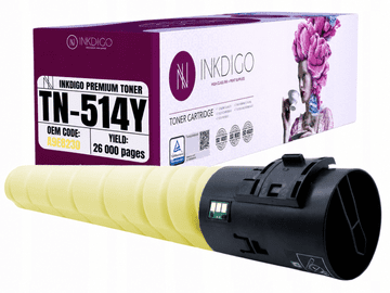 Inkdigo toner TN514Y kompatibilan s Konica Minolta Bizhub C458 C558 C658 TÜV certificiran
