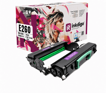Inkdigo bubanj + toner E260A11E / E260X22G kompatibilan s Lexmark E260 E360DN TÜV certificiran