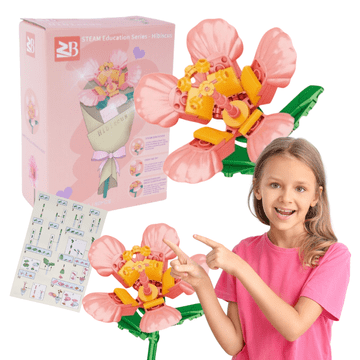 Set cvjetnih blokova od 80 dijelova, upute za sastavljanje hibiskusa, poklon