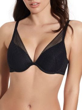 Selene Ženski mekani čipkasti bralette s podesivim naramenicama, crni Ženski mekani čipkasti bralette s podesivim naramenicama, crni