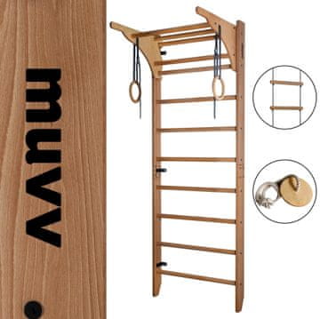 Set drvenih gimnastičkih ljestava 220x80, prirodna bukva, za djecu i odrasle