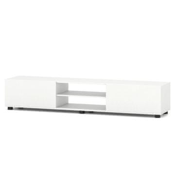 Northix Moderni bijeli TV stalak za 70" ekrane, 2 vrata, police