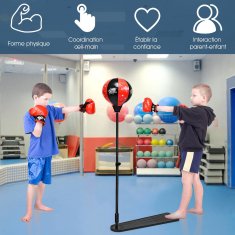 Northix Dječji set boksačkih lopti – podesivi 85-130 cm, rukavice, pumpa